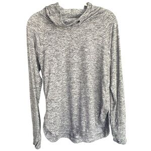 Athleta Cowl Neck Pullover Thumbholes Charcoal Hooded Women’s Medium Athleisure
